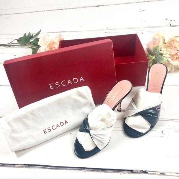 ESCADA Heels. Style Gabby. B&W. Size 8 / 38.5 - Picture 7 of 9